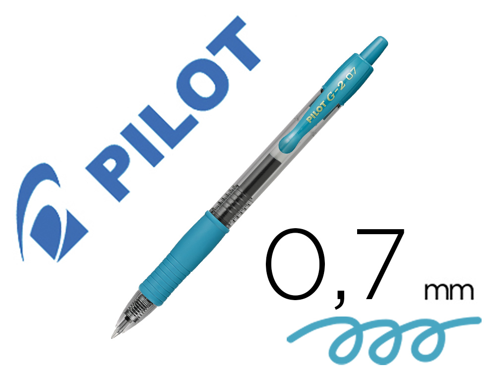Boligrafo pilot g-2 azul tinta gel retractil sujecion de caucho