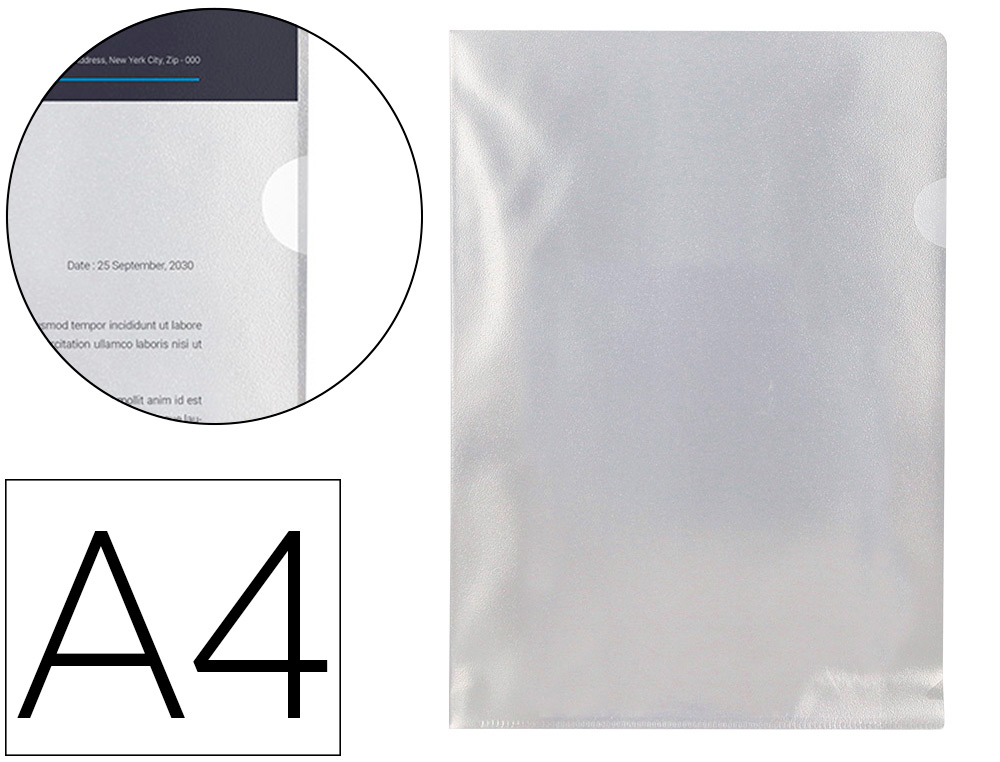 Carpeta dossier uñero plastico q-connect din a4 120 micras azul -bolsa de 10 unidades