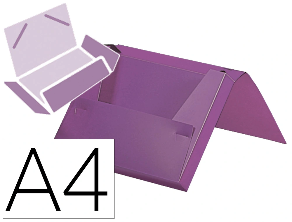 Carpeta Liderpapel Portadocumentos Gomas Polipropileno DIN A4 Lavanda Opaco Lomo 25 mm