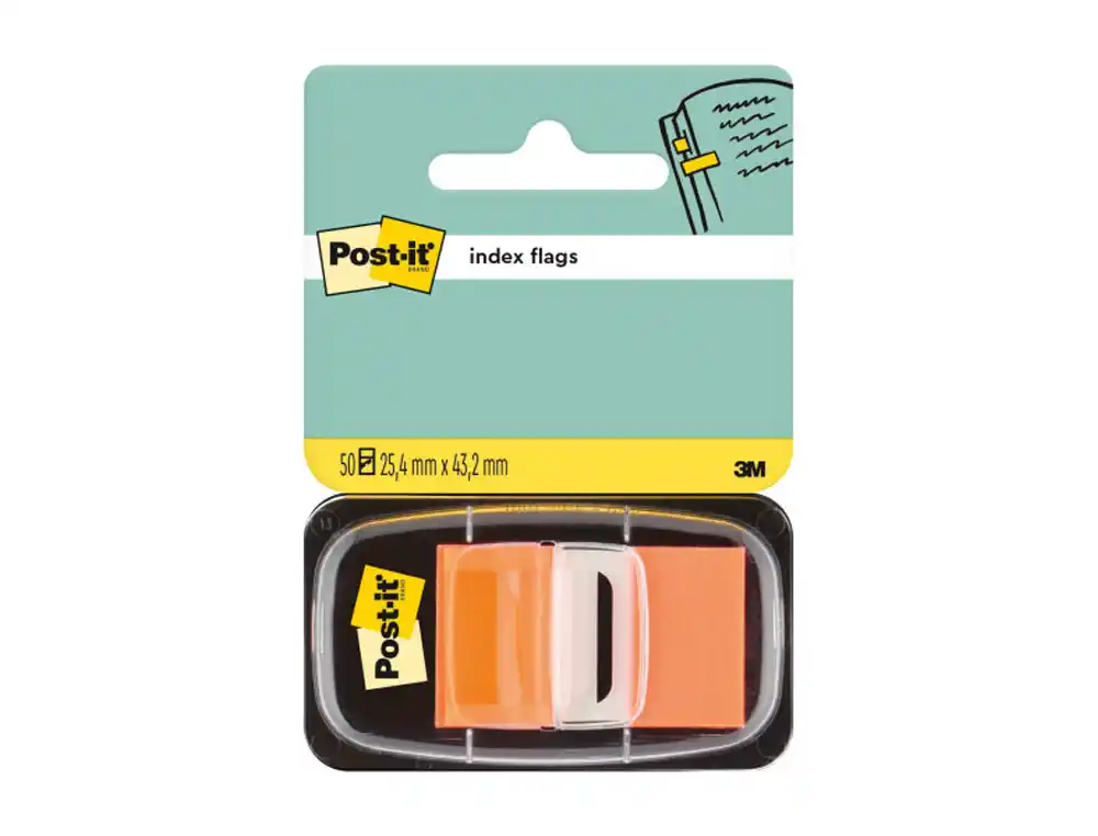 Banderitas Separadoras 680-4 Naranja Dispensador de 50 Unidades