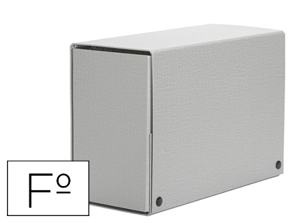 Carpeta Proyectos Pardo Folio Lomo 200 mm Carton Forrado Gris con Broche