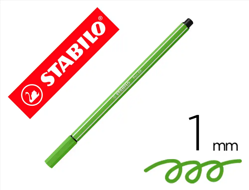 Rotulador Stabilo Acuarelable Pen 68 Verde Prado Punta Gruesa 1mm