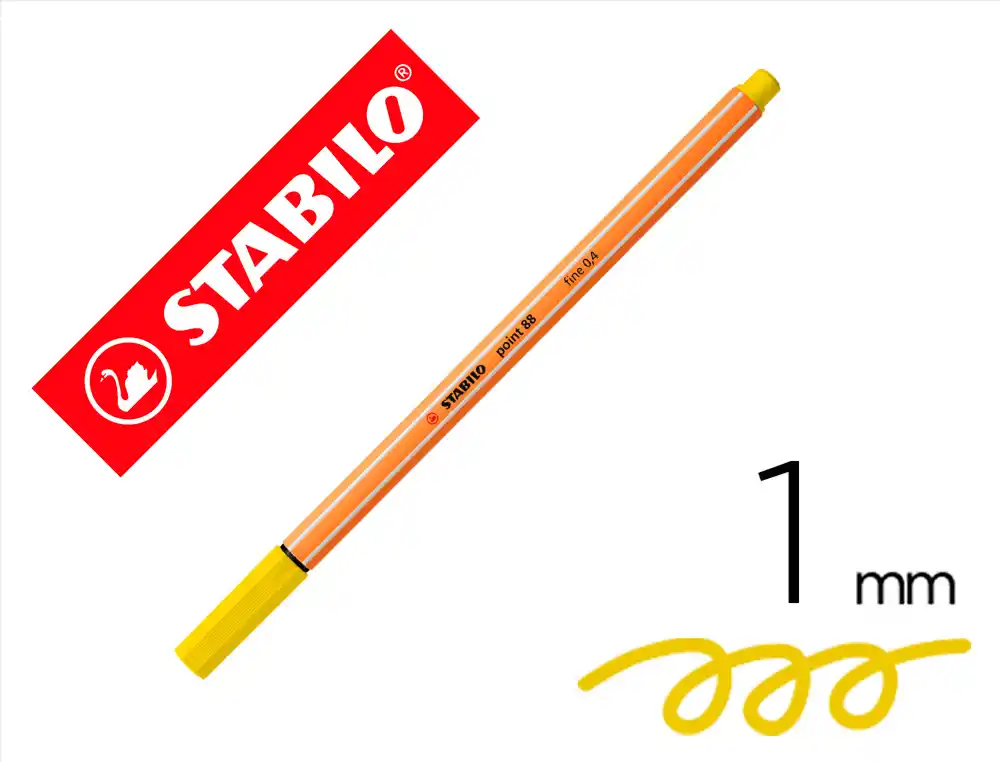 Rotulador Stabilo Punta de Fib Ra Point 88 Amarillo Limon Punta Fina 0,4mm