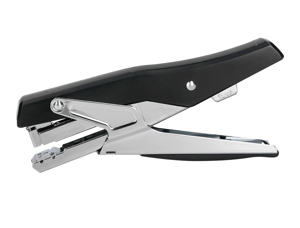 Grapadora Q-Connect de Tenaza Metalizada y Negra kf14867 Tacto Suave Capacidad 25 Hojas Usa Grapas 24/6 y 26/6