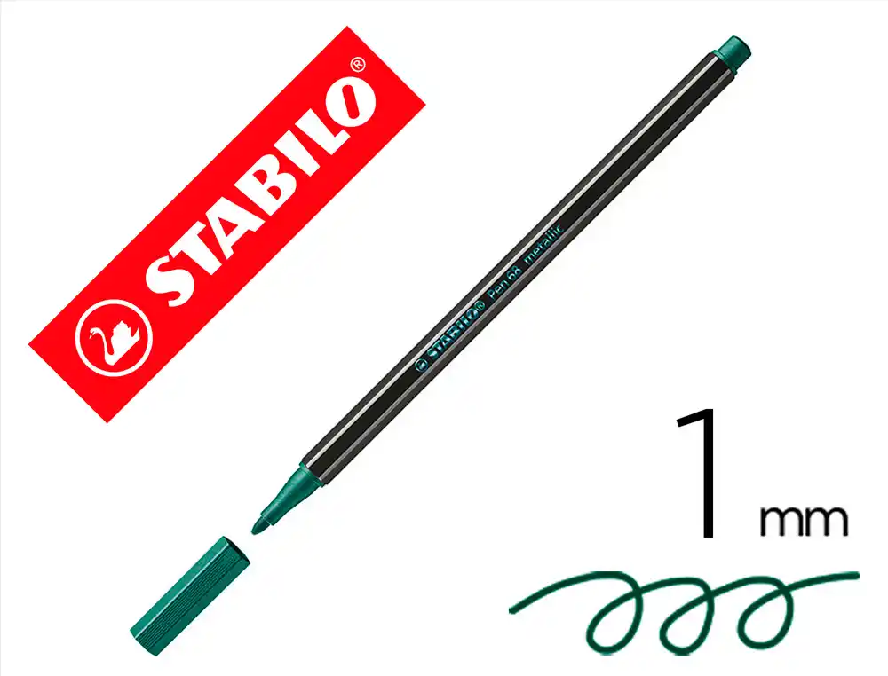 Rotulador Stabilo Acuarelable Pen 68 Metalico Verde Punta Gruesa 1mm