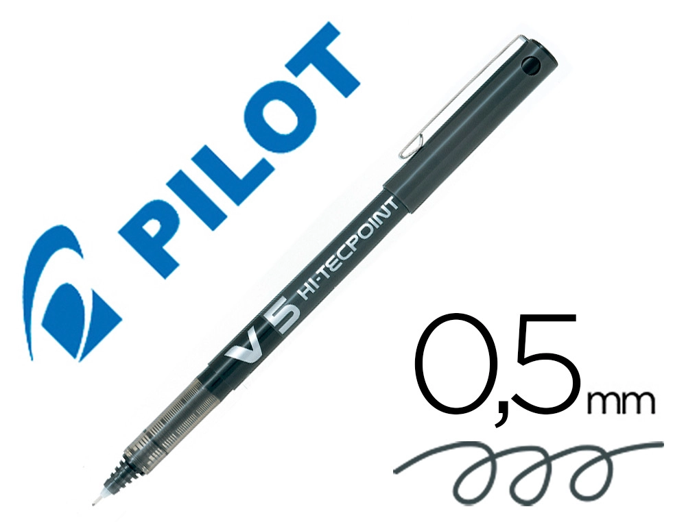 Rotulador Pilot Punta Aguja V-5 Negro 0.5 mm