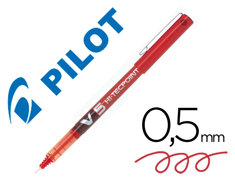 Rotulador Pilot Punta Aguja V-5 Rojo 0.5 mm