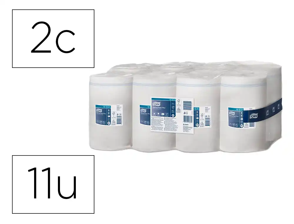 Papel Secamanos Tork Secado Extra Ancho 215 mm Largo 74,9 mt 2 Capas para Dispensador m1 Paquete de 11 Unidades