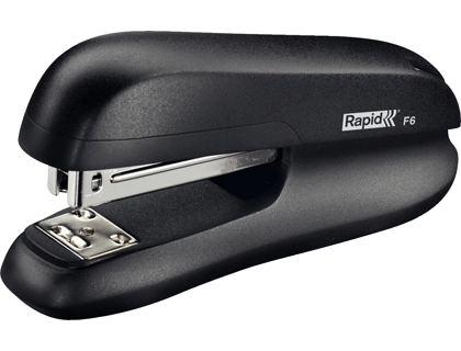 Grapadora Rapid f6 Plastico Abs Color Negro Capacidad 20 Hojas Usa Grapas 24/6 y 26/6