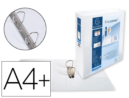 Carpeta Exacompta Canguro 2 Anillas 50 mm DIN a4+ Carton Forrado Polipropileno Personalizable 3 Bolsillos