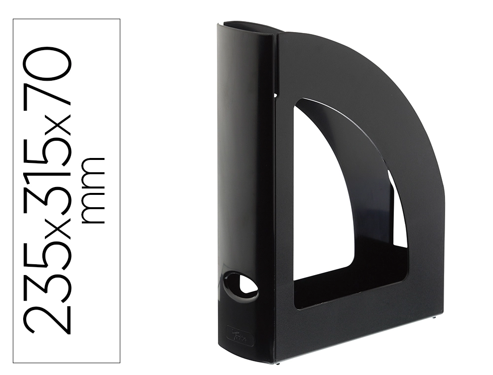 Revistero Archivo 2000 Antimicrobiano Sanitized Poliestireno Lomo 80 mm Negro 250x80x320 mm