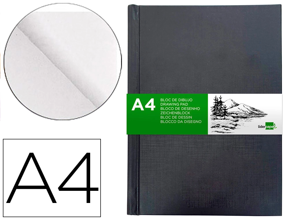 Bloc Dibujo Liderpapel Esbozos Encuadernado DIN A4 210x297 mm 100 Hojas 100 Gr/m2