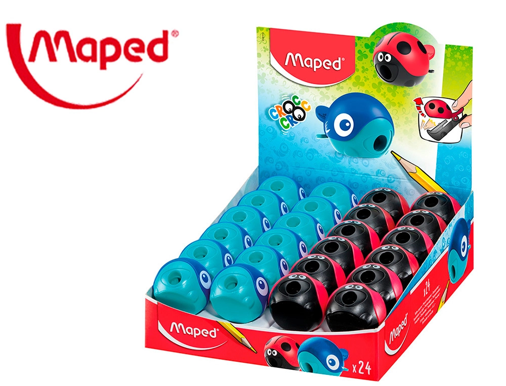 Sacapuntas Maped Plastico Croc Croc Easy 1 Uso con Deposito