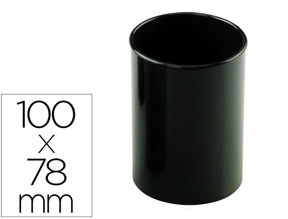 Cubilete Portalapices Faibo Negro Opaco Plastico Reciclado Diametro 78 mm Alto 100 mm Alto