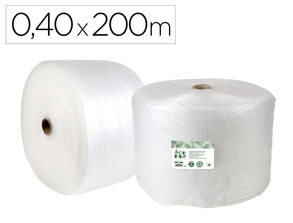 Plastico Burbuja Liderpapel Ecouse 0.40x200m 30% de Plastico Reciclado