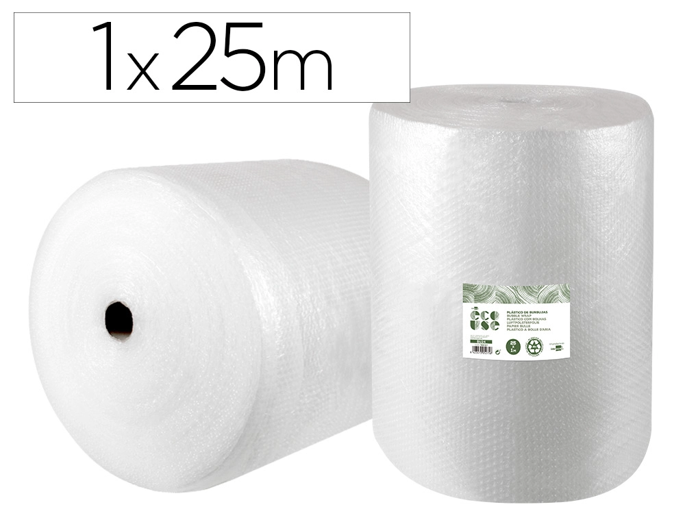 Plastico Burbuja Liderpapel Ecouse 1x25m 30% de Plastico Reciclado