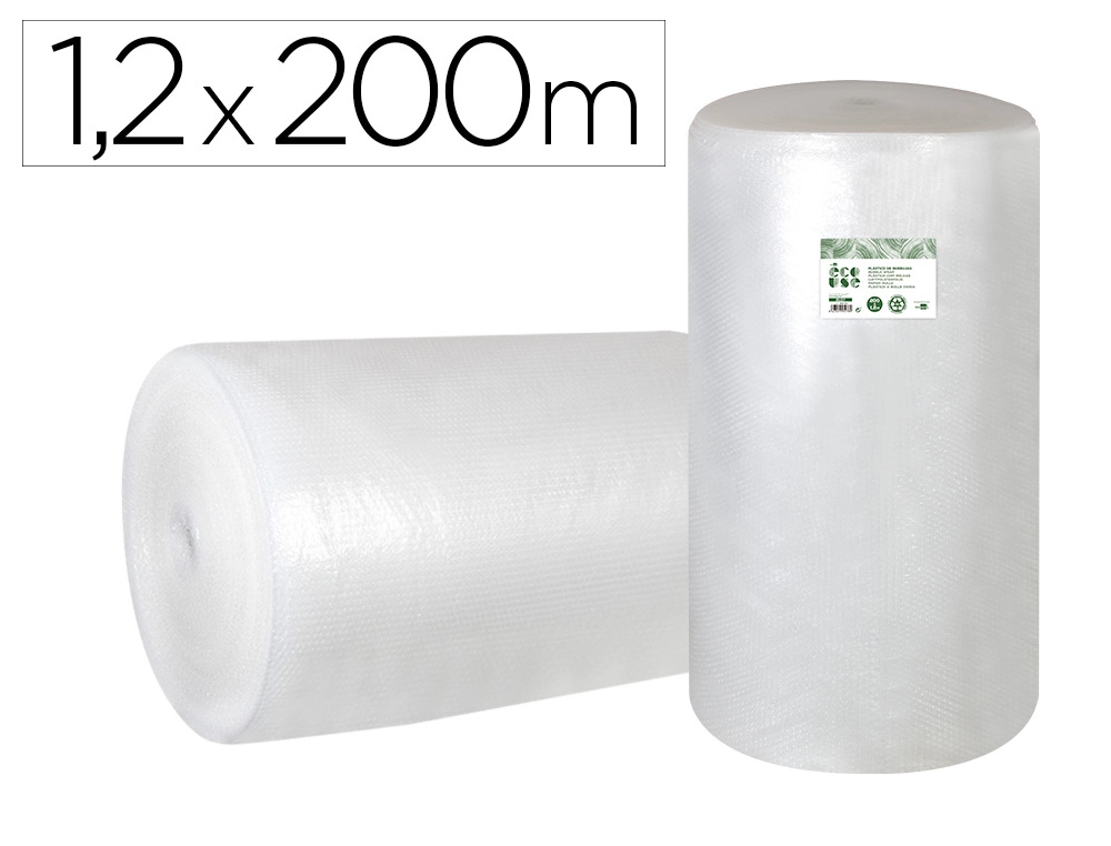 Plastico Burbuja Liderpapel Ecouse 1.20x200m 30% de Plastico Reciclado