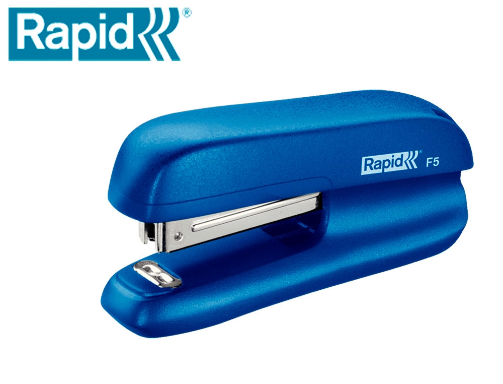 Grapadora Rapid f5 Mini Plastico Capacidad de Grapado 10 Hojas Usa Grapas nº 10 Color Azul