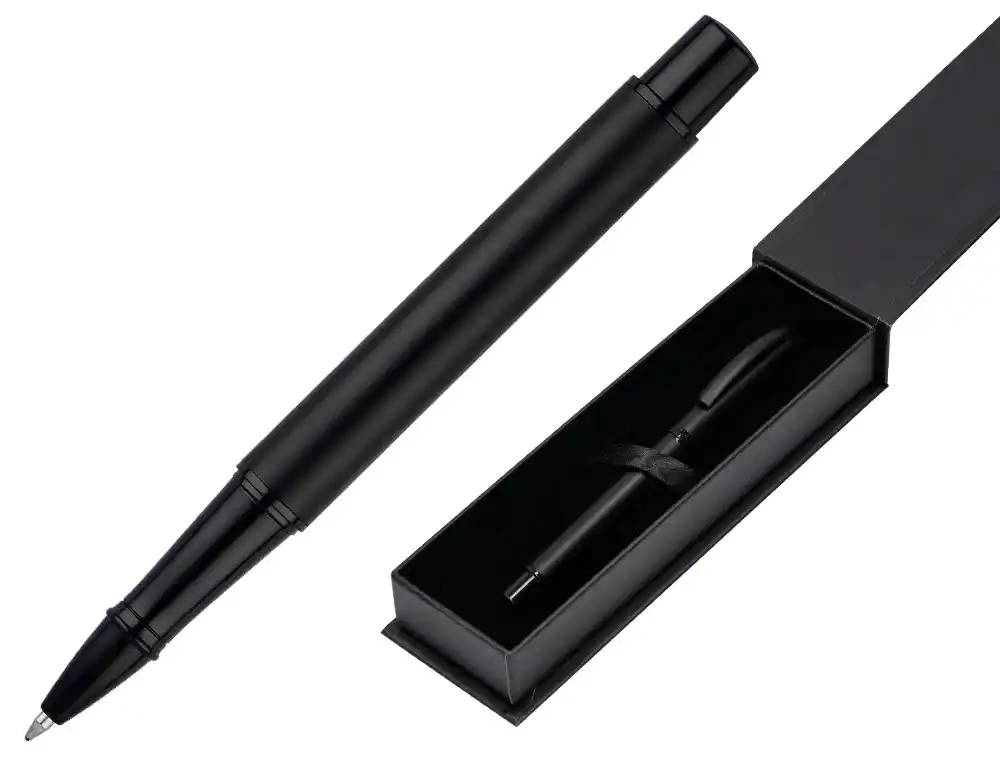 Roller Belius Turbo Aluminio Color Negro Tinta Azul Caja de Diseño