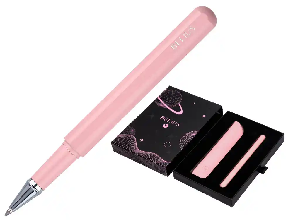 Roller y Funda de Similpiel Belius Space B Color Minimalista Rosa Tinta Azul Caja de Diseño