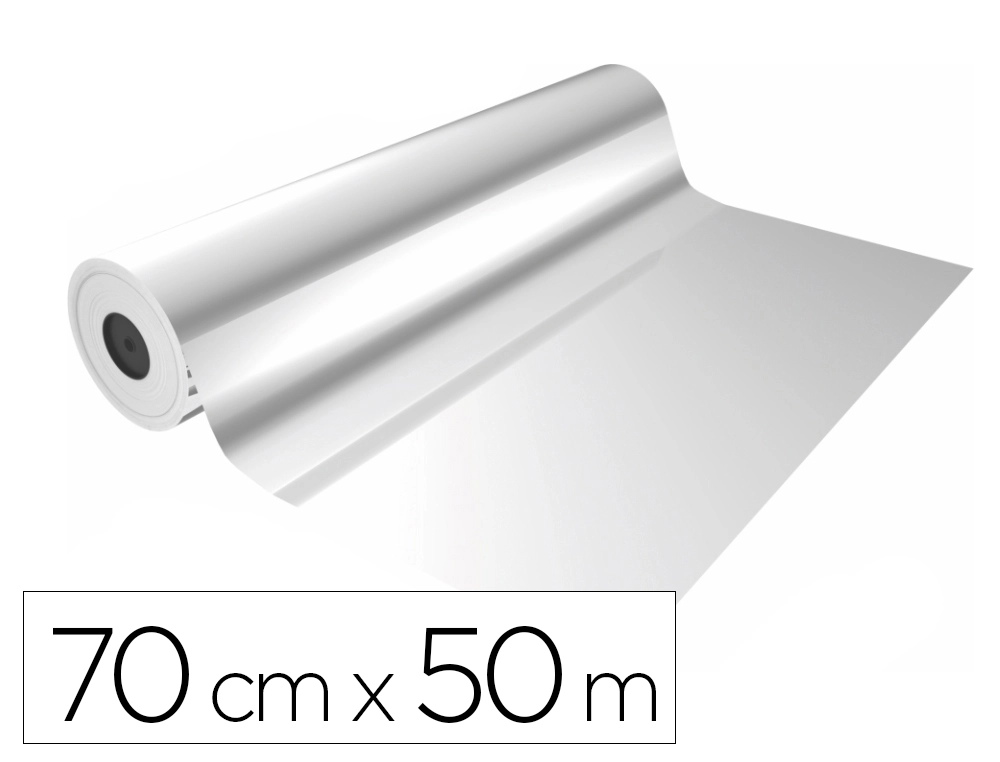 Papel de Regalo Basika Polipropileno Transparente Bobina Ancho 70 cm Longitud 50 mt
