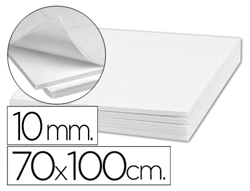 Carton Pluma Liderpapel Blanco Doble Cara 70x100cm Espesor 10 mm