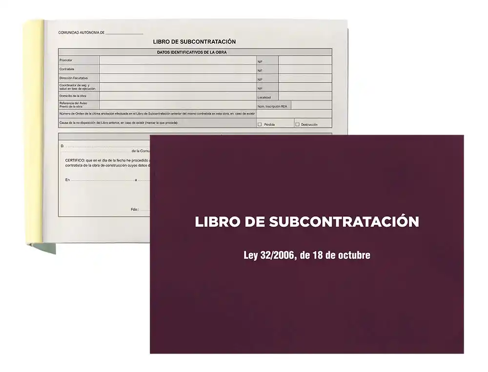 Libro Liderpapel Subcontratacion Folio Juego de 10 Hojas Autocopiativas