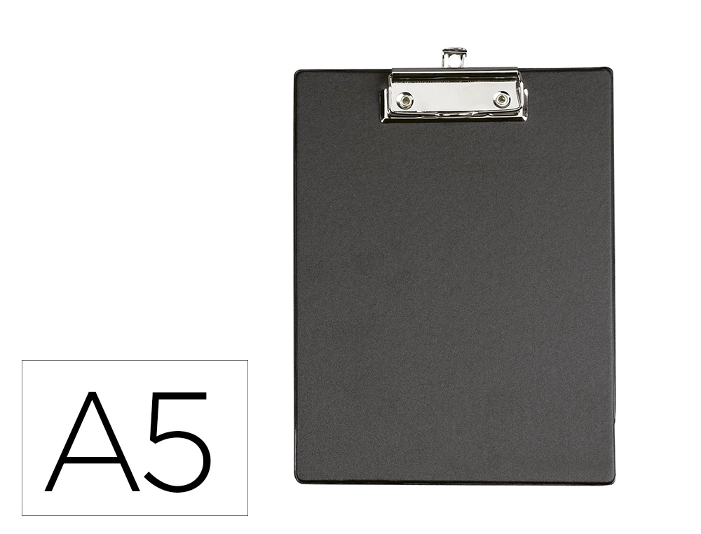 Portanotas Maul DIN A5 Carton Plastificado PVC con Pinza Color Negro