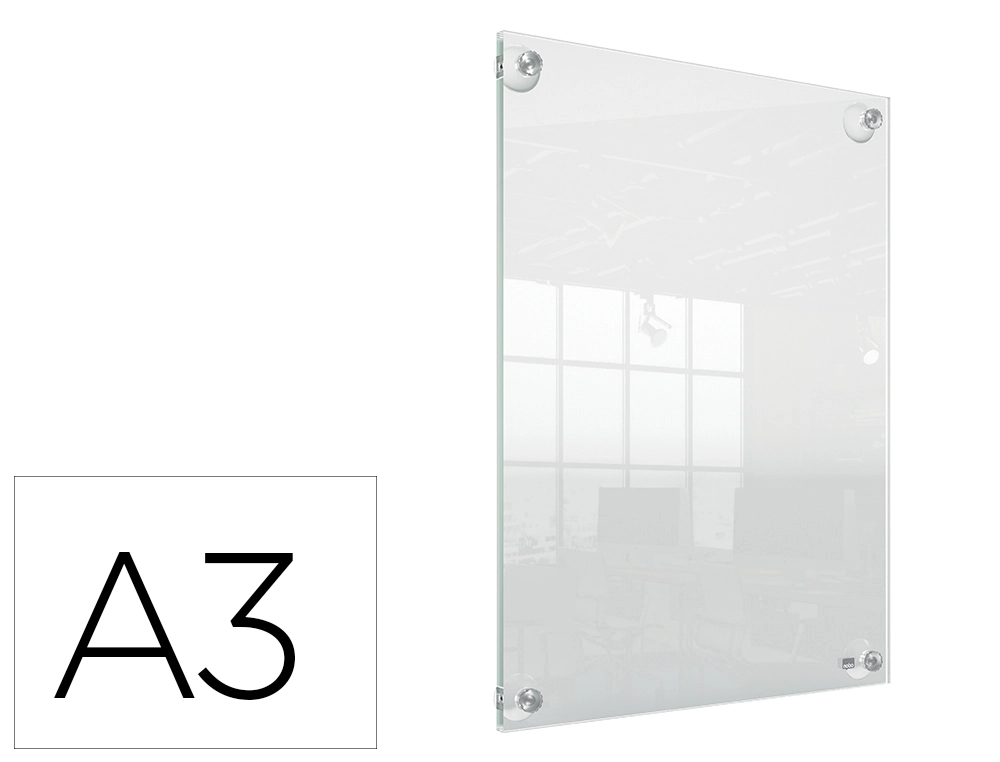 Marco Porta Anuncios Nobo Acrilico Transparente Mural Removible DIN A3 sin Marco 348x24x471 mm