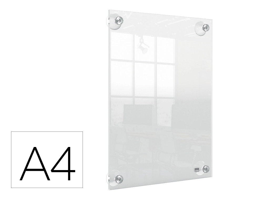 Marco Porta Anuncios Nobo Acrilico Transparente Mural Removible DIN A4 sin Marco 261x24x346 mm
