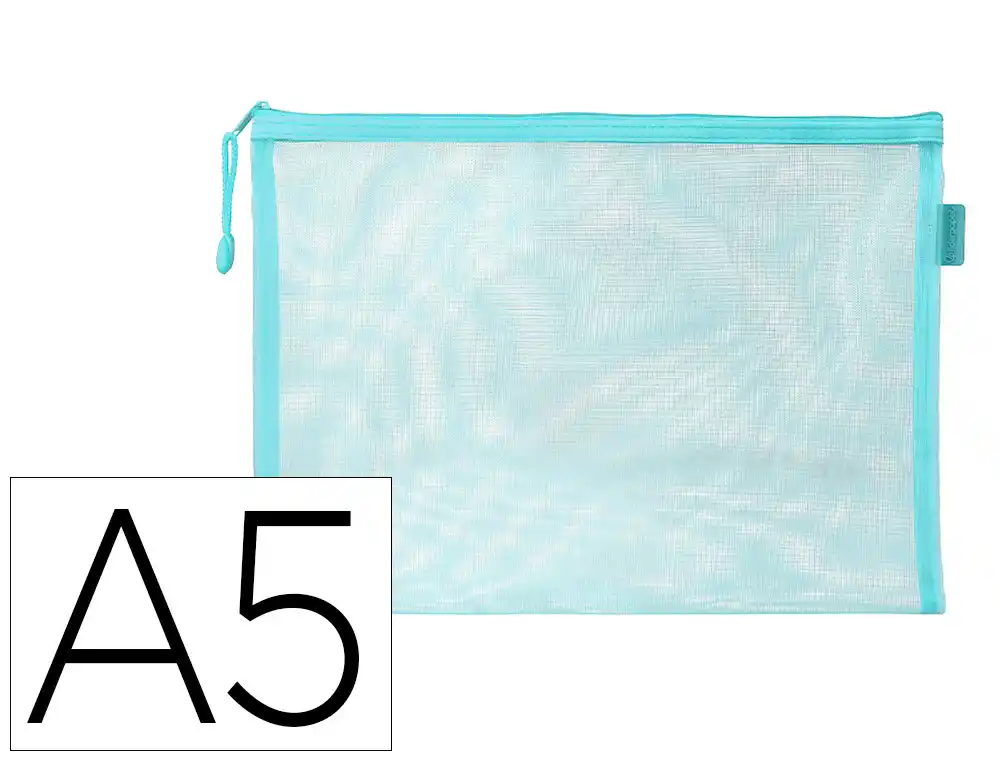 Bolsa Zipper Bag Liderpapel Poliester Transpirable Multiusos DIN A5 Azul Pastel