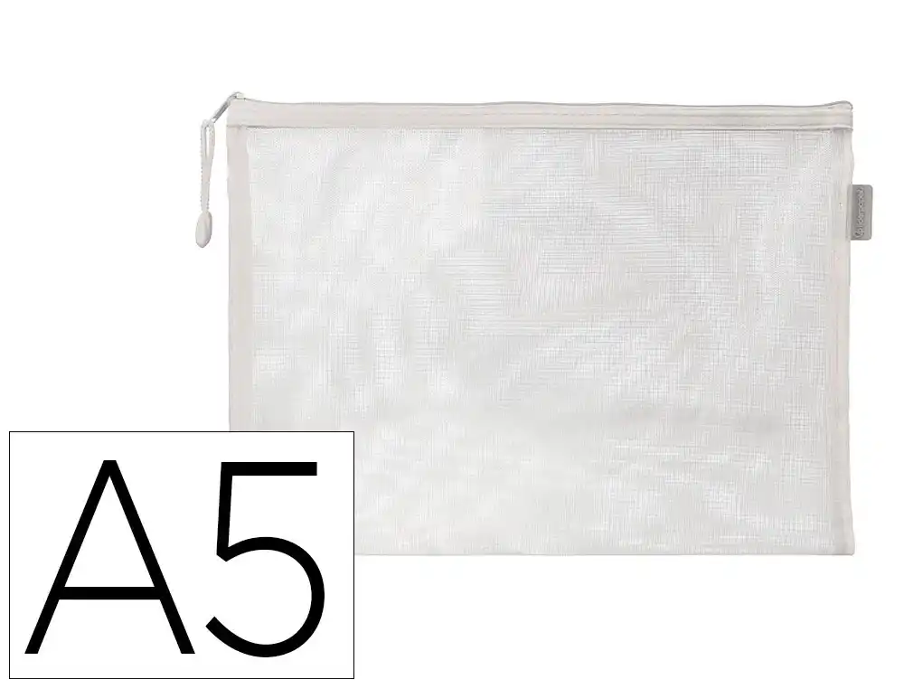Bolsa Zipper Bag Liderpapel Poliester Transpirable Multiusos DIN A5 Blanco