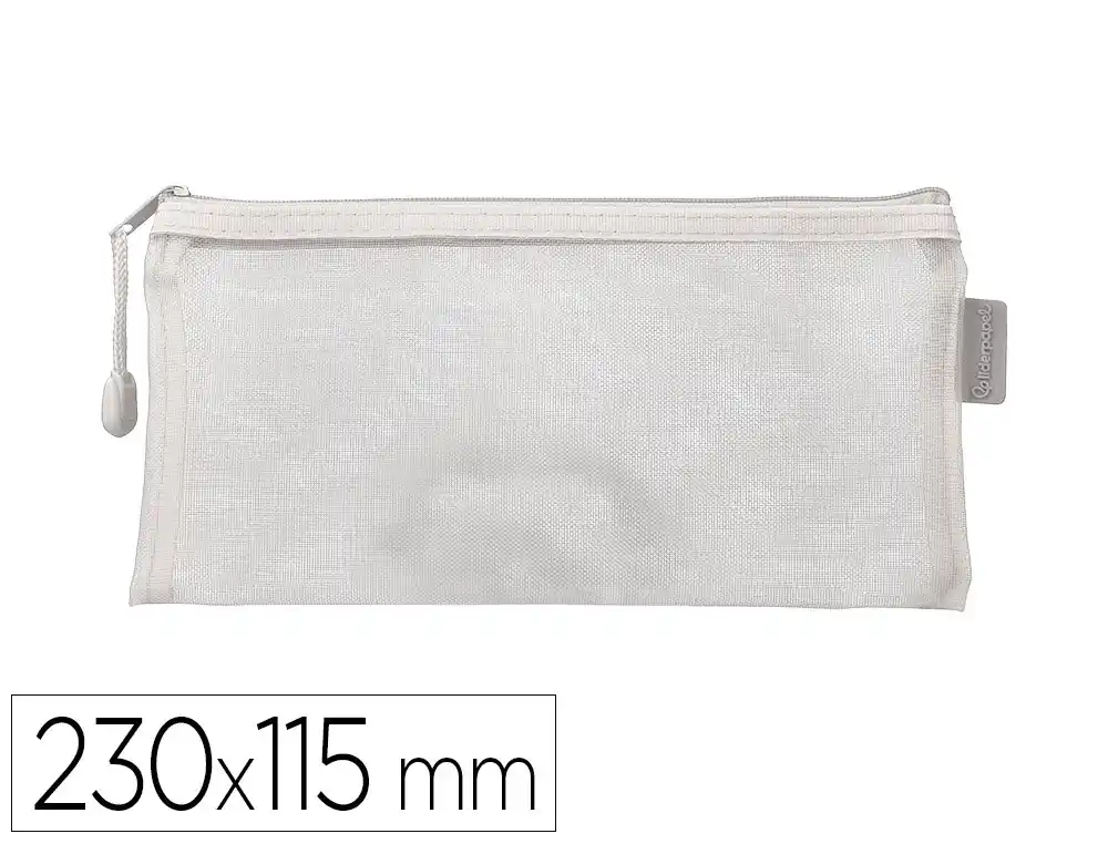 Bolsa Zipper Bag Liderpapel Poliester Transpirable Multiusos Ticket 230x115 mm Blanco