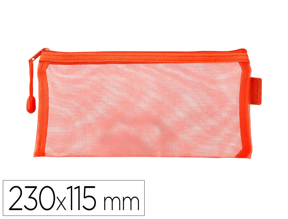 Bolsa Zipper Bag Liderpapel Poliester Transpirable Multiusos Ticket 230x115 mm Naranja