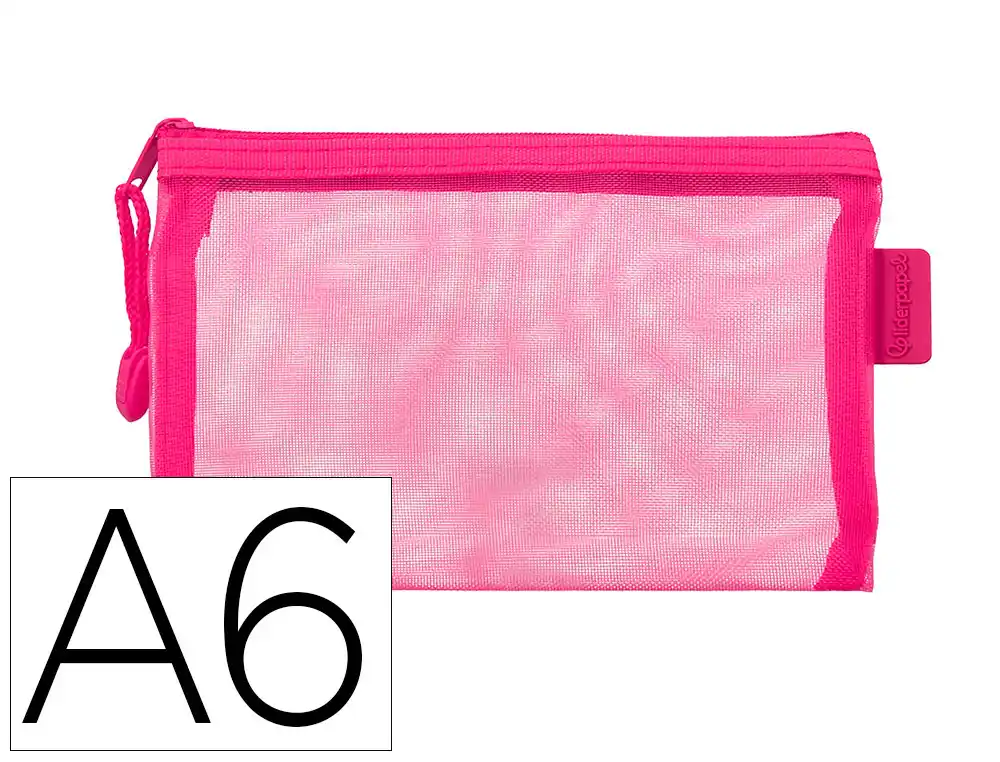 Bolsa Zipper Bag Liderpapel Poliester Transpirable Multiusos DIN A6 Rosa