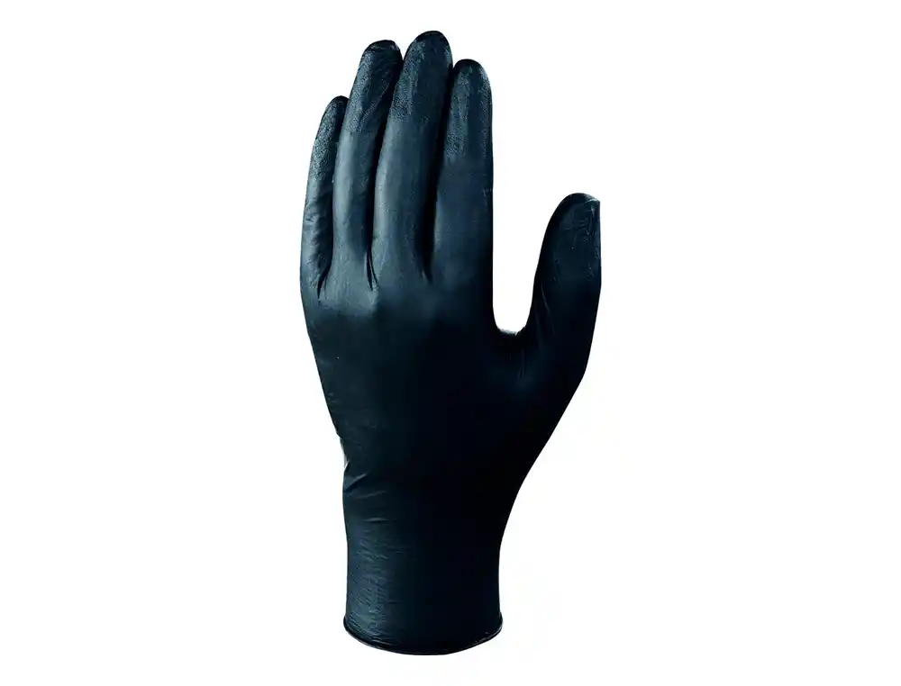 Guantes de Nitrilo Deltaplus Quimico Desechable No Empolvado Talla 6/7 Color Negro Caja de 100 Unidades
