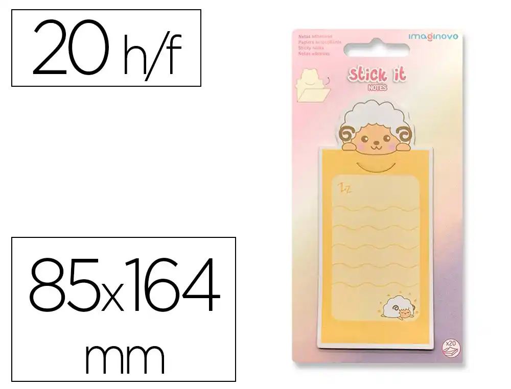 Bloc Notas Adhesivas Imaginovo Letter con Mensaje Trasero Cabra 20 Hojas 85x164 mm