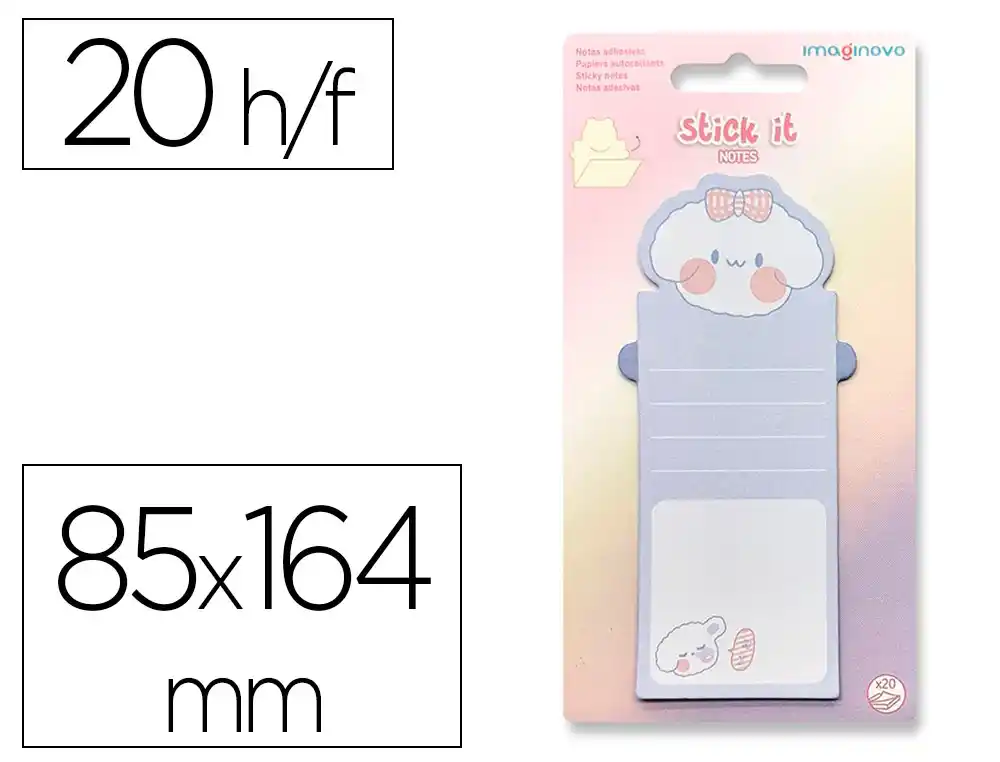 Bloc Notas Adhesivas Imaginovo Letter con Mensaje Trasero Perro 20 Hojas 85x164 mm