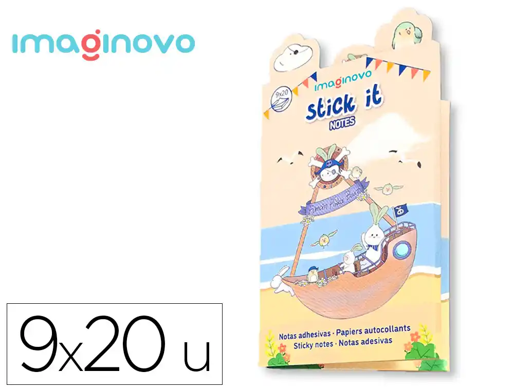 Notas Adhesivas Imaginovo Stick It! Notebook 20 Notas Adhesivas Pirata Tamaños Surtidos Bandera