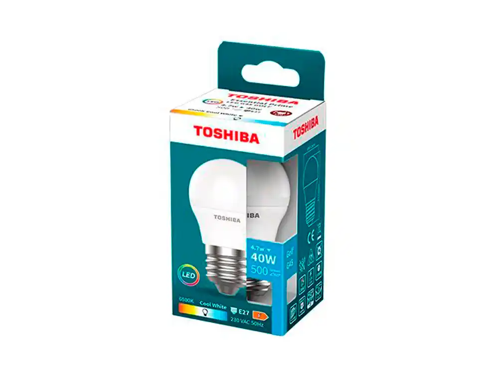 Bombilla LED Toshiba Essential g45 e27 4.7w Luz Fria 6500k