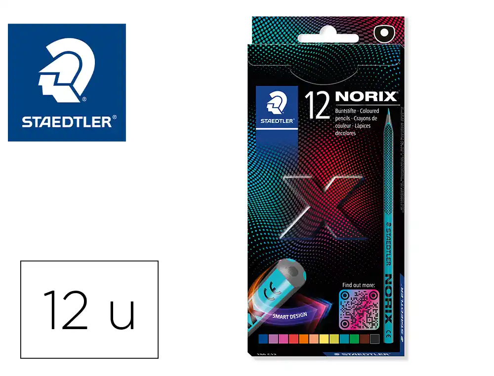 Lapices de Colores Staedtler Norix con Forma Inteligente Estuche de 12 Unidades Colores Surtidos