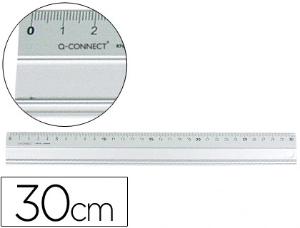 Regla Q-Connect Metalica Aluminio 30 cm