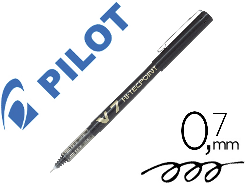 Rotulador Pilot Punta Aguja V-7 Negro 0.7 mm