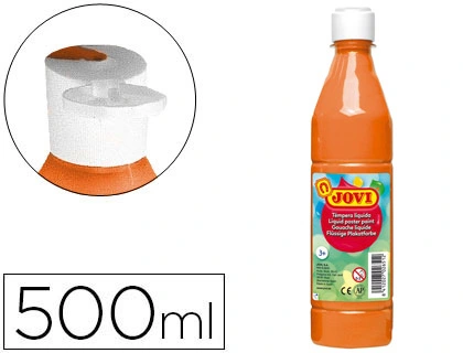Tempera Liquida Jovi Escolar 500 ml Naranja