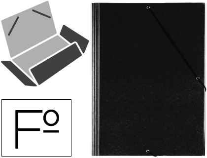 Carpeta Saro Gomas Tres Solapas Plastico Folio Color Negro