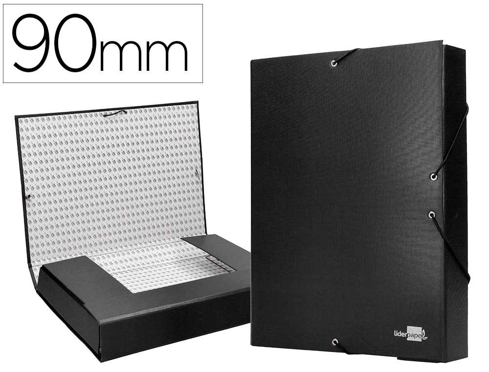 Carpeta Proyectos Liderpapel Folio Lomo 90mm Carton Forrado Negra