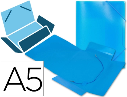 Carpeta Liderpapel Gomas Tres Solapas Polipropileno DIN A5 Color Azul