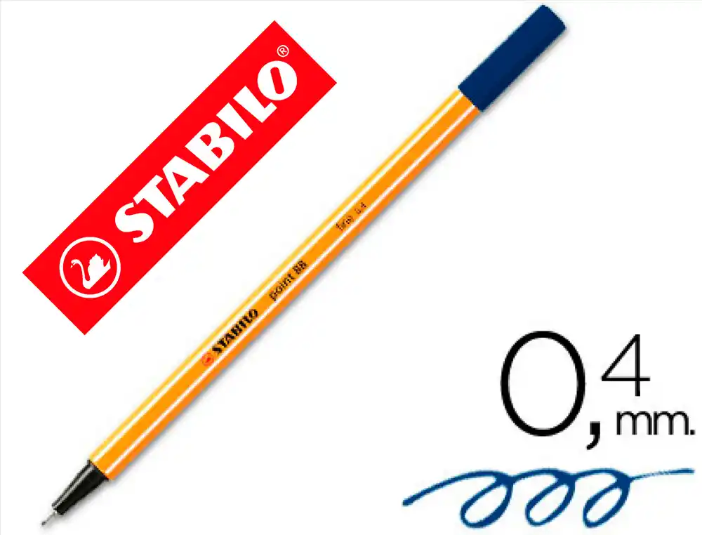Rotulador Stabilo Punta de Fib Ra Point 88 Azul Oscuro Punta Fina 0,4mm