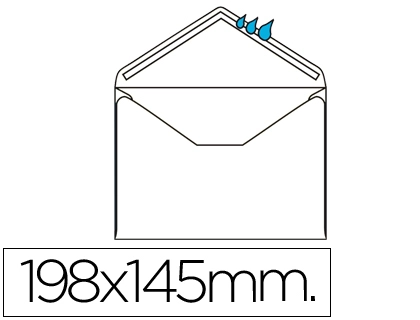 Sobre Liderpapel N.10 Blanco Oficio Prolongado 145x200mm Engomado Solapa de Pico Caja de 500 Unidades