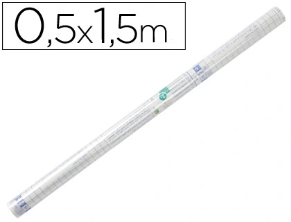 Rollo Plastico Adhesivo Liderpapel 0,50x1,50 mt 80 Micras Forralibros Removible